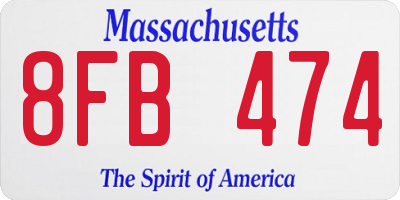 MA license plate 8FB474