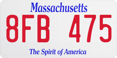 MA license plate 8FB475