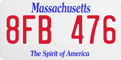MA license plate 8FB476