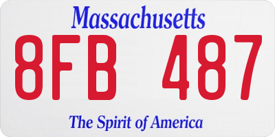 MA license plate 8FB487