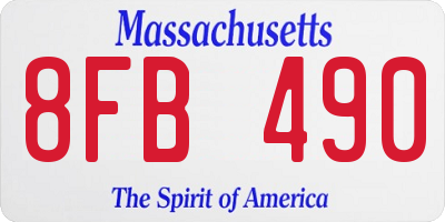 MA license plate 8FB490