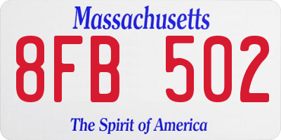 MA license plate 8FB502