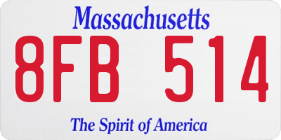 MA license plate 8FB514