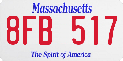 MA license plate 8FB517