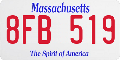 MA license plate 8FB519