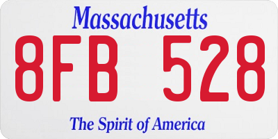 MA license plate 8FB528