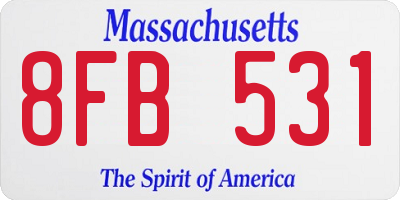 MA license plate 8FB531