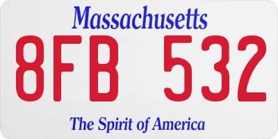 MA license plate 8FB532