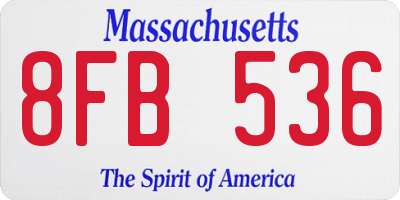 MA license plate 8FB536
