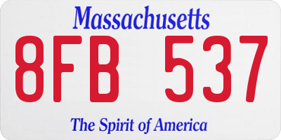 MA license plate 8FB537