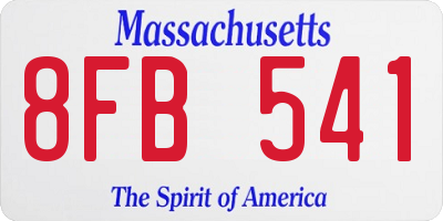 MA license plate 8FB541