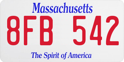 MA license plate 8FB542