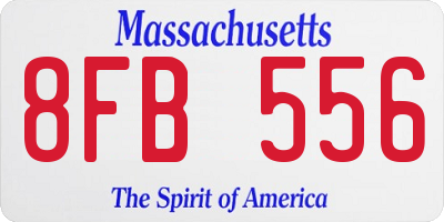 MA license plate 8FB556