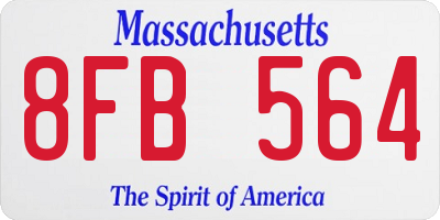 MA license plate 8FB564
