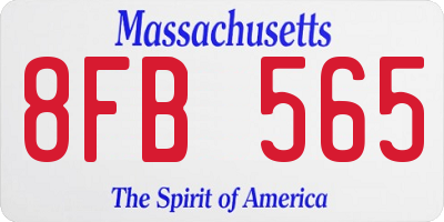 MA license plate 8FB565