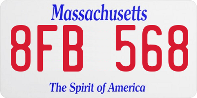 MA license plate 8FB568