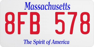 MA license plate 8FB578