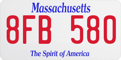 MA license plate 8FB580