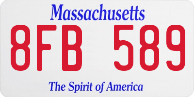 MA license plate 8FB589
