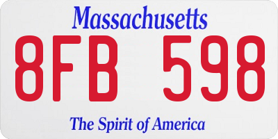 MA license plate 8FB598