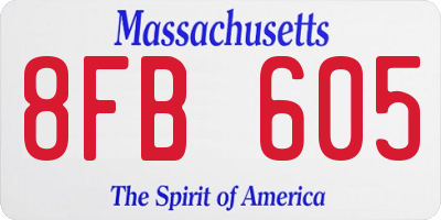 MA license plate 8FB605