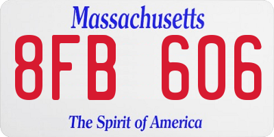 MA license plate 8FB606