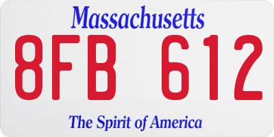 MA license plate 8FB612