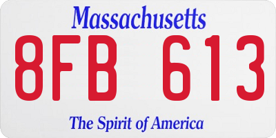 MA license plate 8FB613