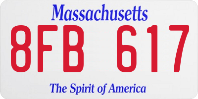 MA license plate 8FB617