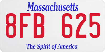 MA license plate 8FB625