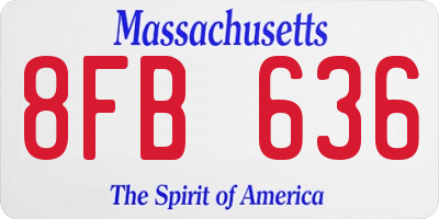 MA license plate 8FB636