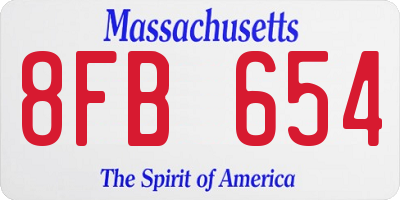 MA license plate 8FB654