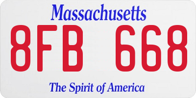 MA license plate 8FB668