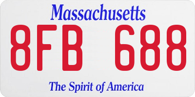 MA license plate 8FB688