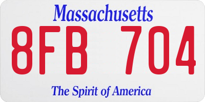 MA license plate 8FB704