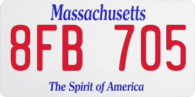 MA license plate 8FB705