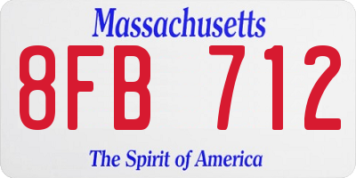 MA license plate 8FB712