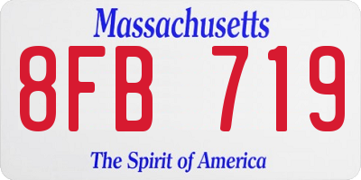 MA license plate 8FB719