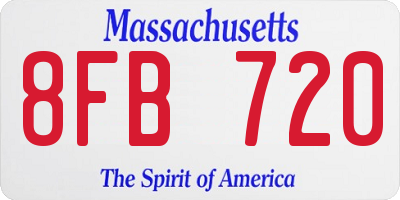 MA license plate 8FB720