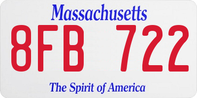 MA license plate 8FB722