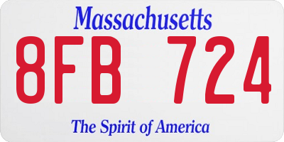MA license plate 8FB724