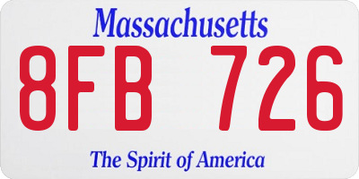 MA license plate 8FB726