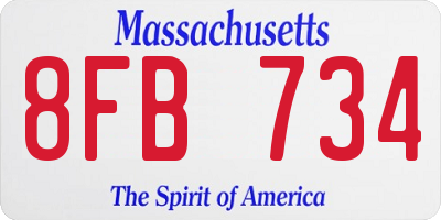 MA license plate 8FB734