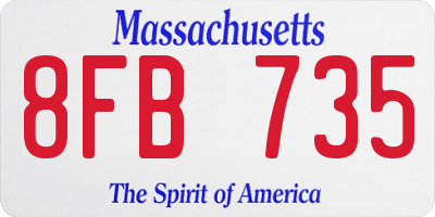 MA license plate 8FB735