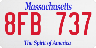 MA license plate 8FB737