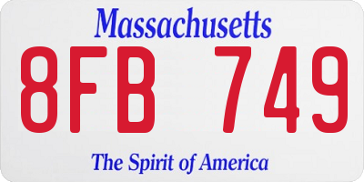 MA license plate 8FB749