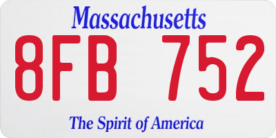 MA license plate 8FB752