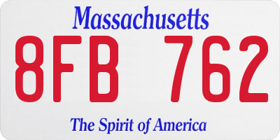 MA license plate 8FB762