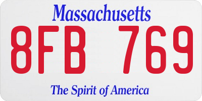 MA license plate 8FB769