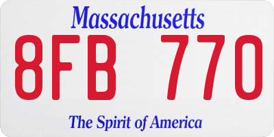 MA license plate 8FB770